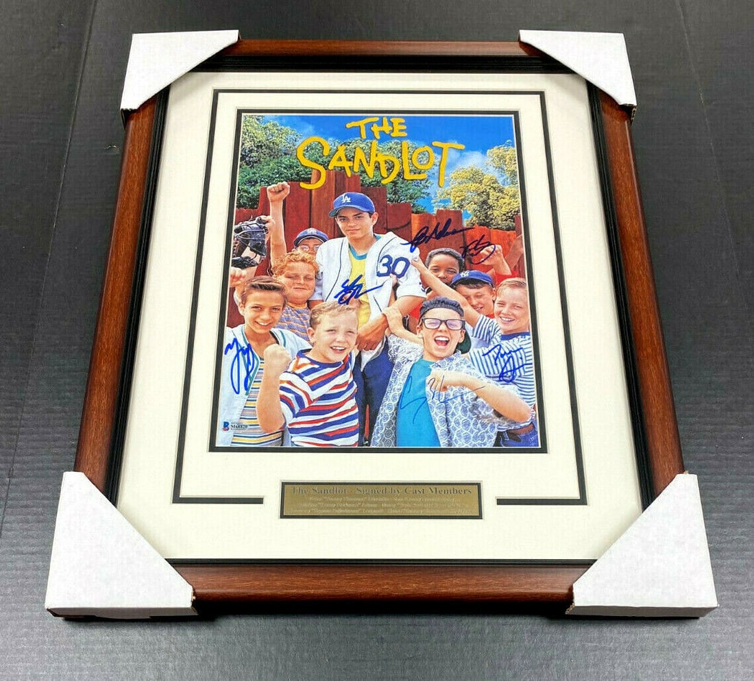 THE SANDLOT MOVIE 11X14 FRAMED PHOTO AUTOGRAPHED SIGNED BY 6 CAST MEMBERS BAS (1 of 1)