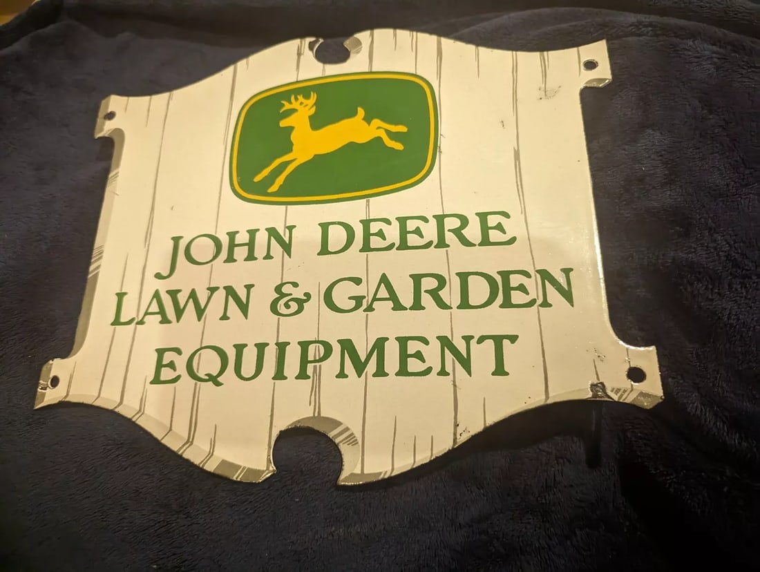 Porcelain John Deere Lawn & Garden  Equipment Sig (1 of 4)