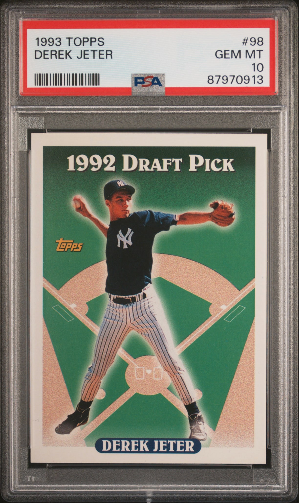 1993 Topps Derek Jeter PSA 10 Rookie #98 GEM MT 10 HOF RC (1 of 1)
