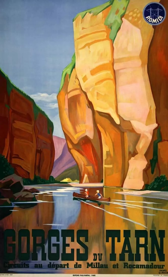 GORGES DU TARN ORIGINAL VINTAGE FRENCH TRAVEL POSTER 1938 BY GIROUX (1 of 1)