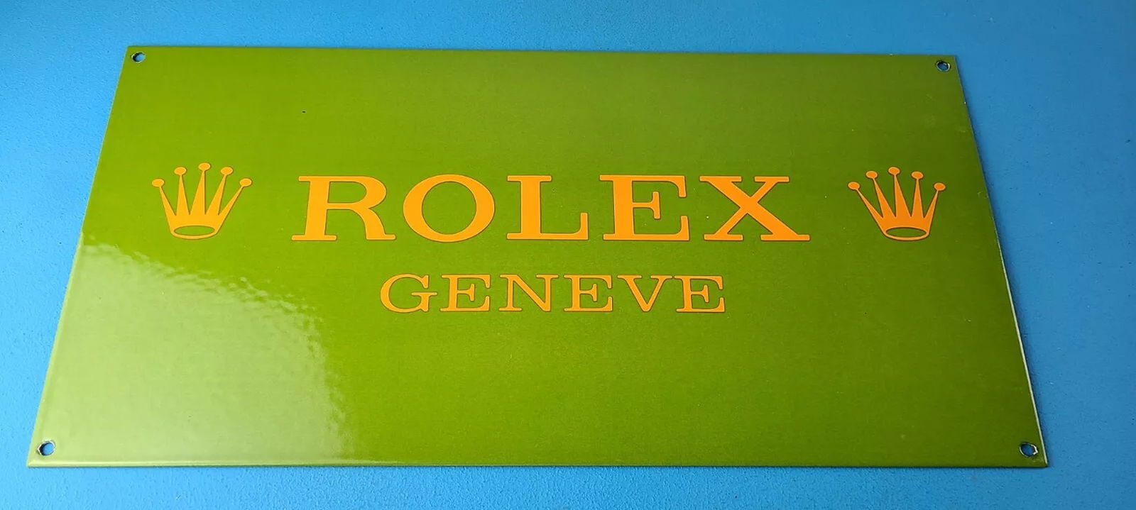 Vintage Rolex Luxury Watches Porcelain Fancy Store Display Gas Pump Service Sign (1 of 14)