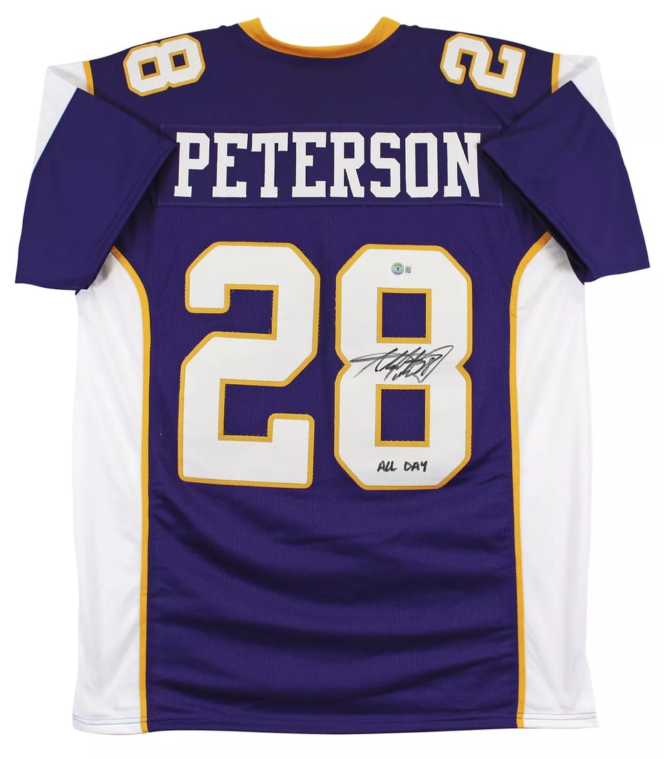 Adrian Peterson "All Day" Authentic Signed Purple Pro Style Jersey BAS Witnessed (1 of 3)