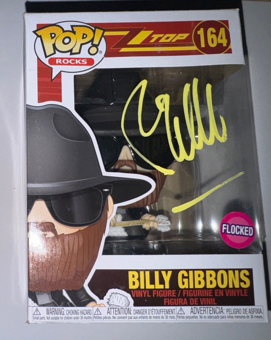 Rare Billy Gibbons Signed Autographed Funko Pop Figure ZZ Top #164 HOF Guitar (1 of 1)