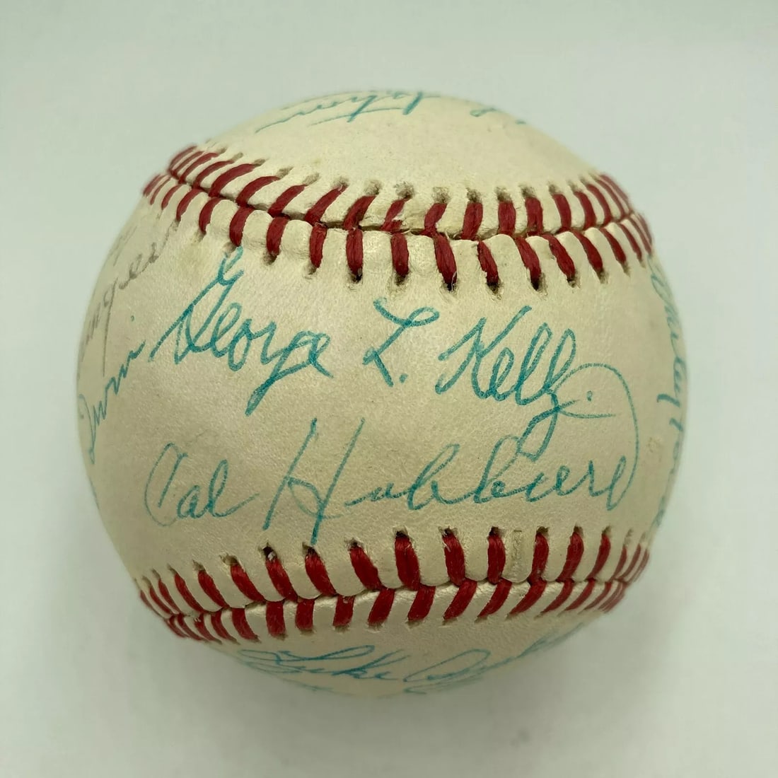 Beautiful 1977 Hall Of Fame Induction Multi Signed Baseball 23 Sigs JSA COA (1 of 10)