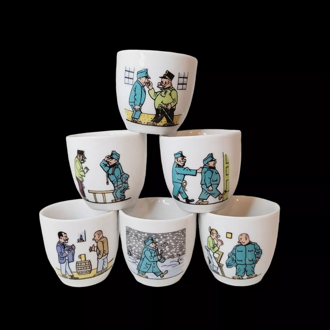 Vtg Czech Set of 6 Rare Hand Painted Porcelain Egg Cups Shot Glass Good Soldier: Condition: Used: An item that has been used previously. The item may have some signs of cosmetic wear, but is fully operational and functions as intended. This item may be a floor model or store retur