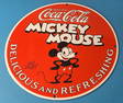 Vintage Coca Cola Sign - Disney Mickey Mouse Refreshing Soda Gas Porcelain Sign