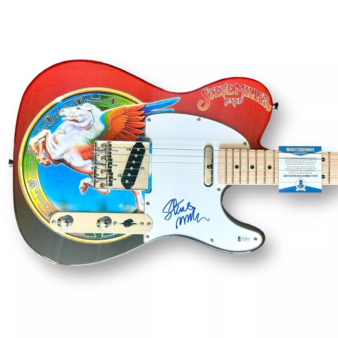 Steve Miller Signed Guitar Custom 1/1 Graphics Beckett COA Book of Dreams (1 of 3)