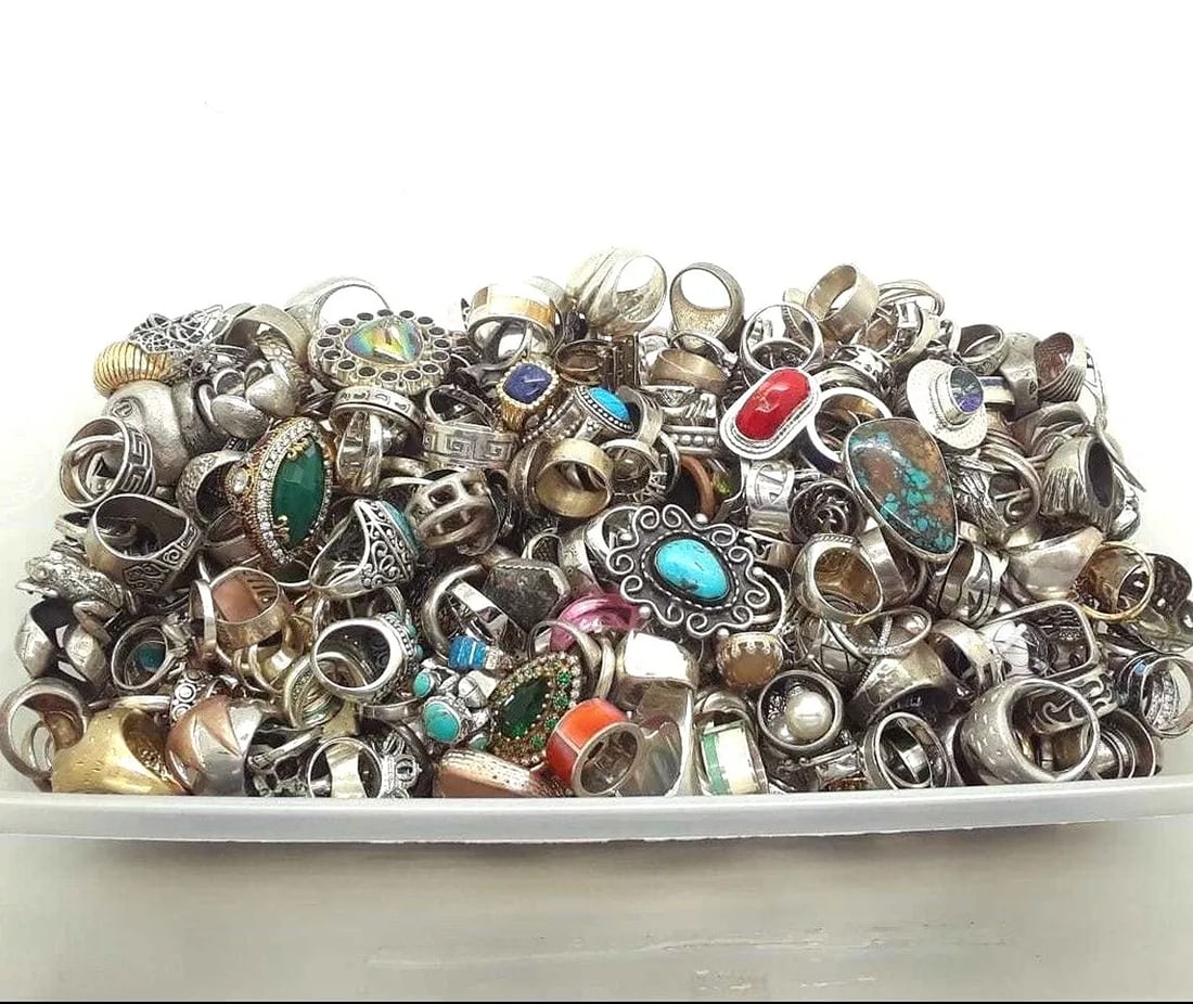 C 50 Gram Ring Lot Mixed Sterling Silver 925 (1 of 5)