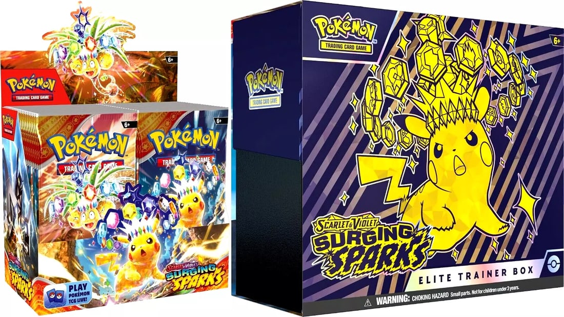 Pokemon TCG Surging Sparks Booster Box + Elite Trainer COMBO Bundle Sealed (1 of 3)