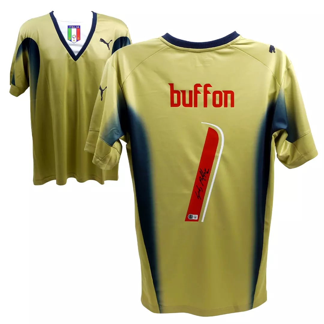 Gianluigi Buffon Signed Italy National Away Soccer Jersey #1 - BECKETT WITNESS (1 of 4)