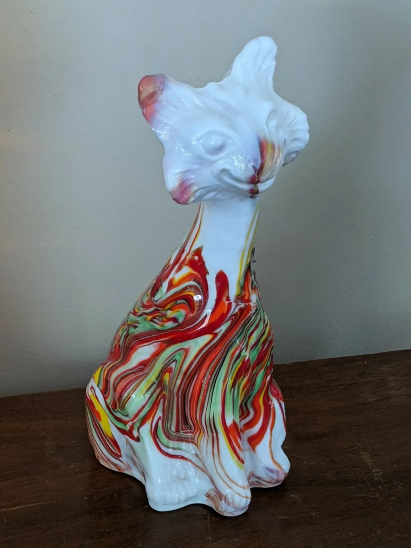 Fenton Rare Slag Glass Alley Cat: Condition: Used: An item that has been used previously. The item may have some signs of cosmetic wear, but is fully operational and functions as intended. This item may be a floor model or store retur