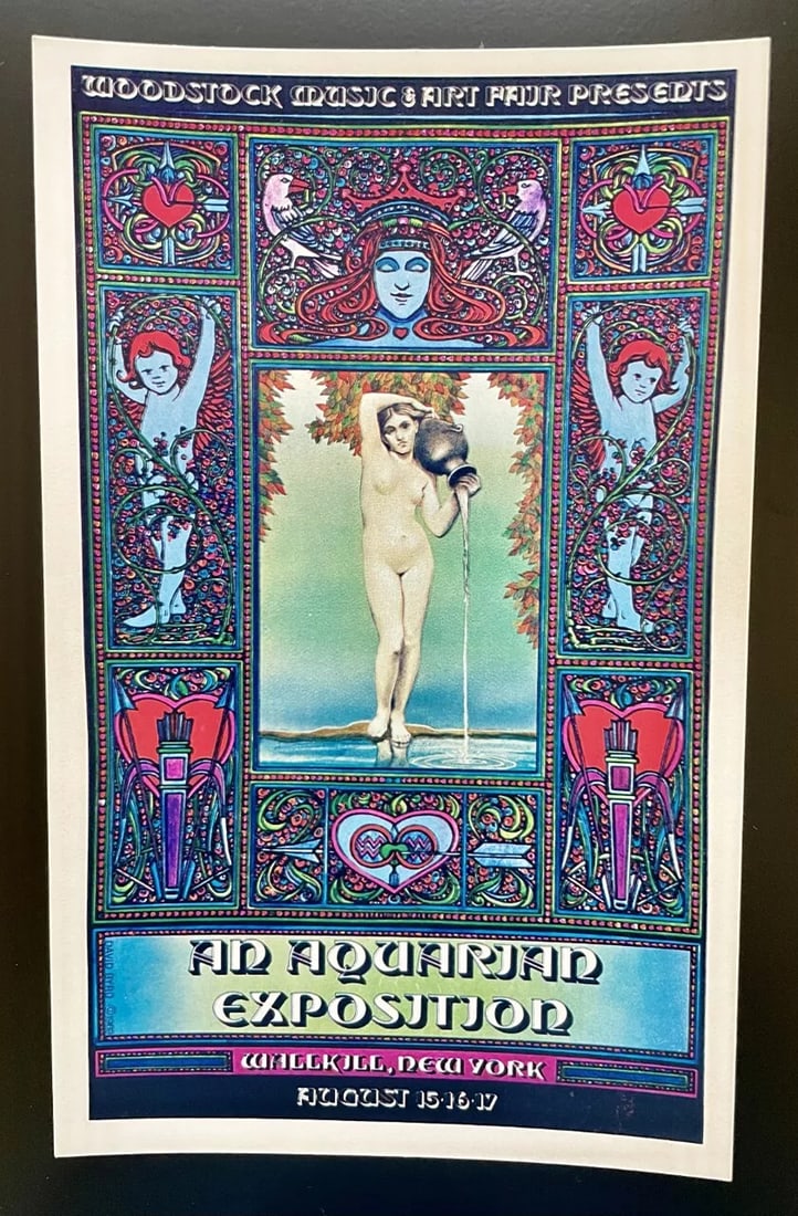 Aquarian Exposition Woodstock Handbill 1969 David Byrd: Original/Reproduction: Original,Country/Region of Manufacture: United States,Artist/Band: Hendrix,Genre: Rock & Pop,Industry: Music,Graphic Artist: David Byrd,Era: 60s,Musical Genre: Rock,Product Type