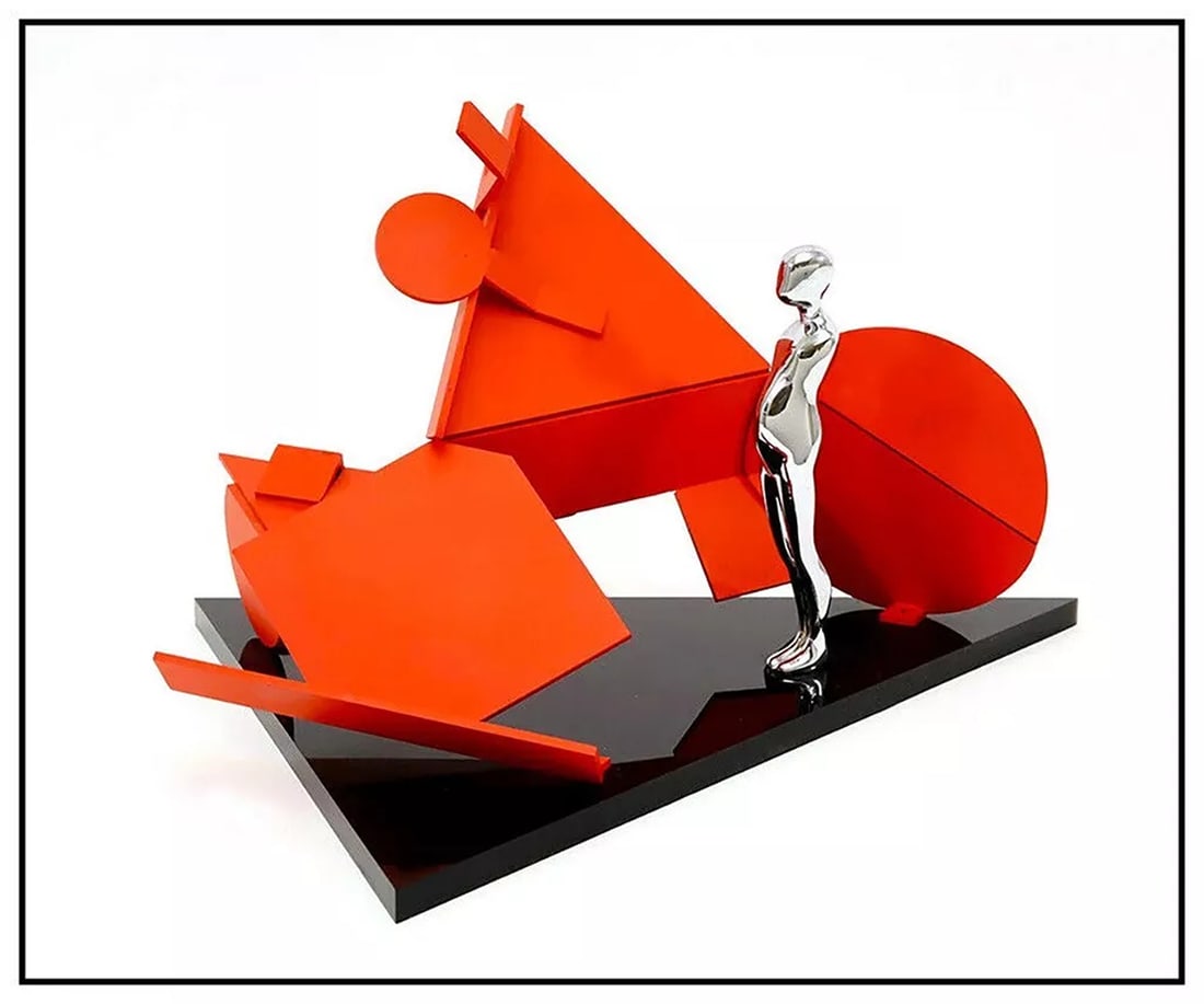 Ernest Trova Original Bronze Steel Epoxy Falling Man Sculpture Signed Modern Art: Condition: Used,Artist: Ernest Trova,Signed: Yes,Title: Abstract Variation #38,Material: Bronze, Stainless Steel, epoxy,Certificate of Authenticity (COA): Yes,Item Length: 14 in,Subject: Figures,Type: