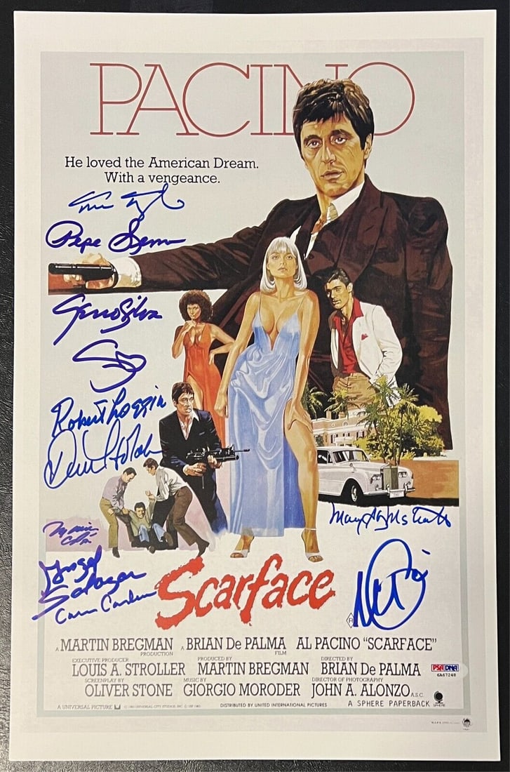 Al Pacino Signed Scarface Cast 11x17 Photo Poster PSA DNA LOA (1 of 2)