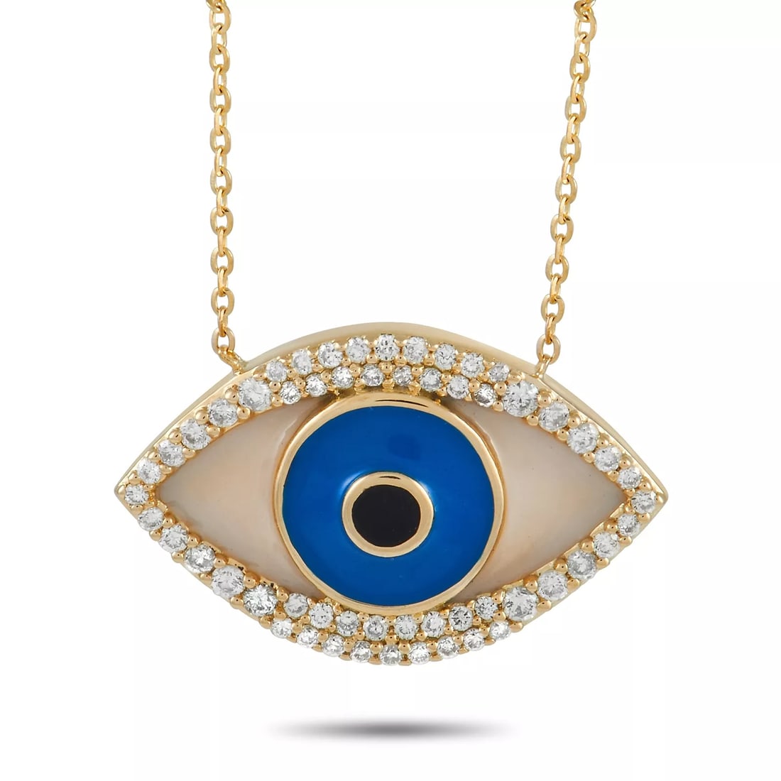 Exclusive 14K Yellow "Gold 0.38" ct Diamond -Evil Eye Necklace- (1 of 4)