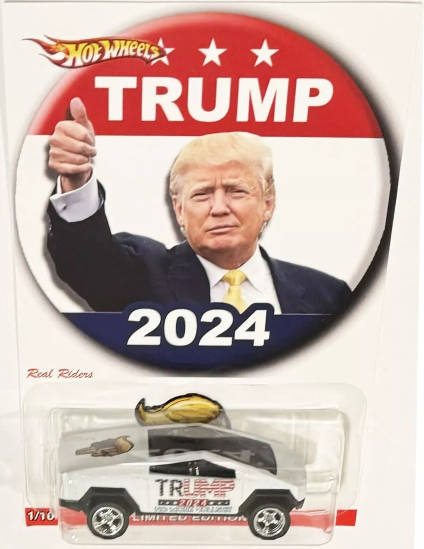 Tesla Cybertruck Donald 2024 Trump MAGA Series Custom Hot Wheels Car w/ RR *: Condition: Used