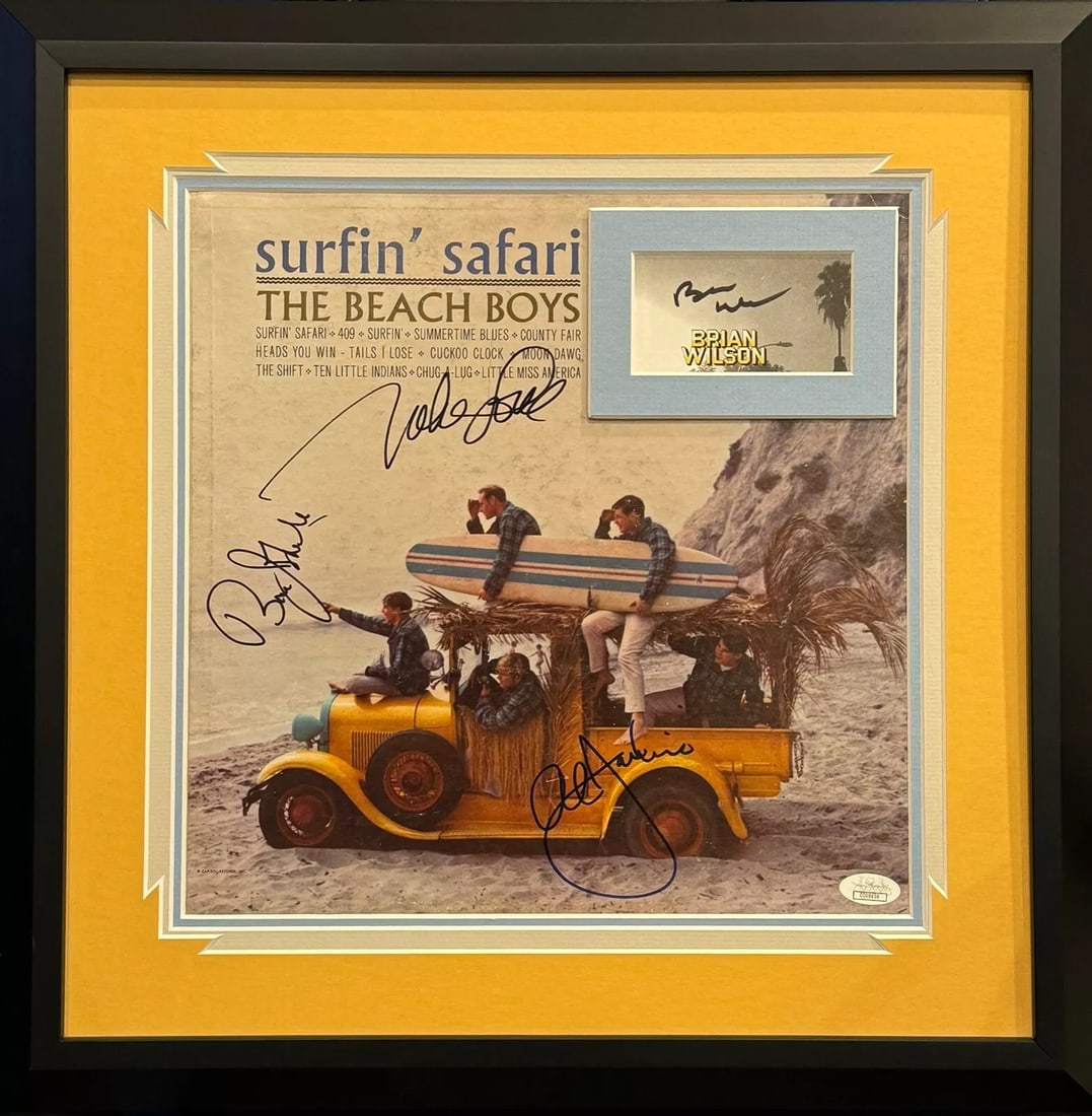 THE BEACH BOYS Brian Wilson Love Jardine Johnston LP Cover Signed Framed JSA COA (1 of 5)