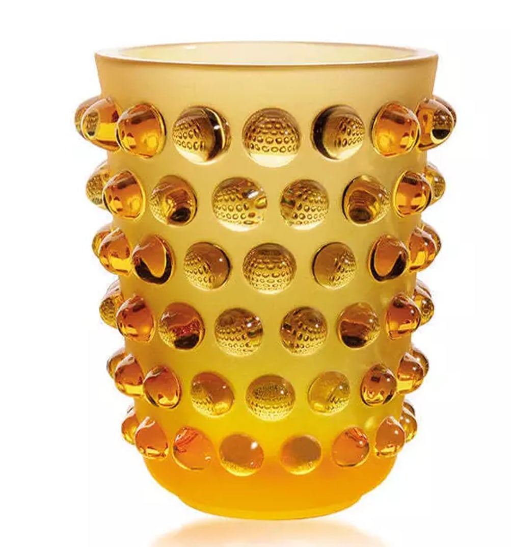 Lalique Mossi Vase Amber Crystal (1 of 3)
