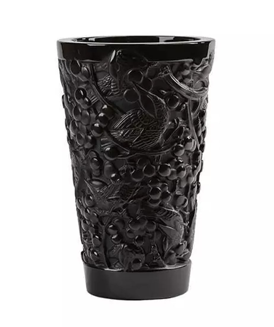 Lalique Merles et Raisins Black Medium Vase (1 of 1)