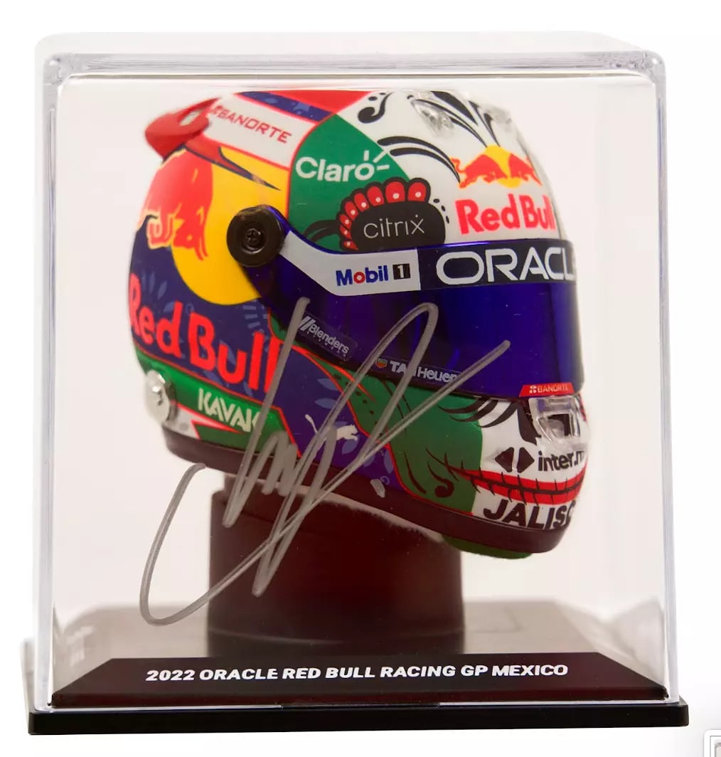 Sergio Perez Signed 2022 RedBull Formula 1 Racing Helmet 1:4 SCALE - Beckett COA (1 of 2)