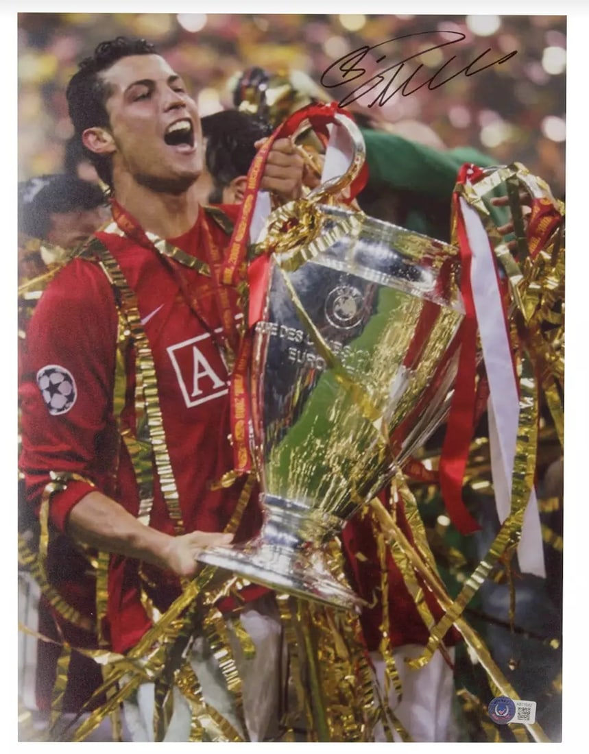 Cristiano Ronaldo Signed Portugal Soccer 12" x 16" Wall Art Print - Beckett COA (1 of 1)