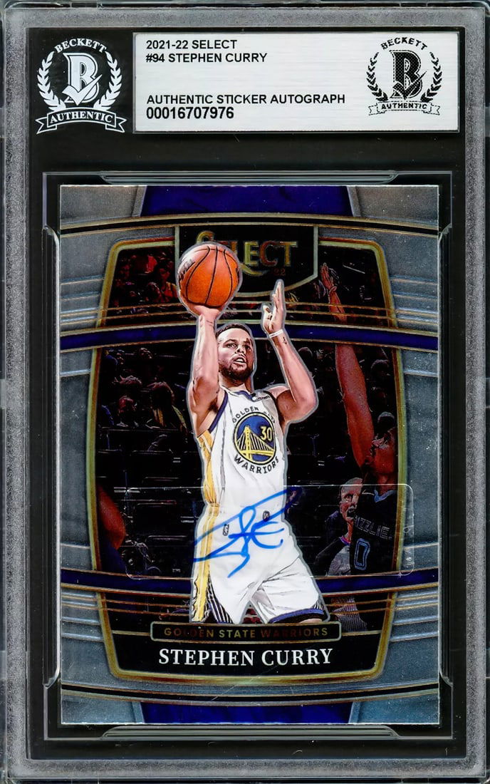 STEPHEN CURRY AUTOGRAPHED SIGNED 2021-22 SELECT CARD #94 WARRIORS BECKETT 228006 (1 of 2)