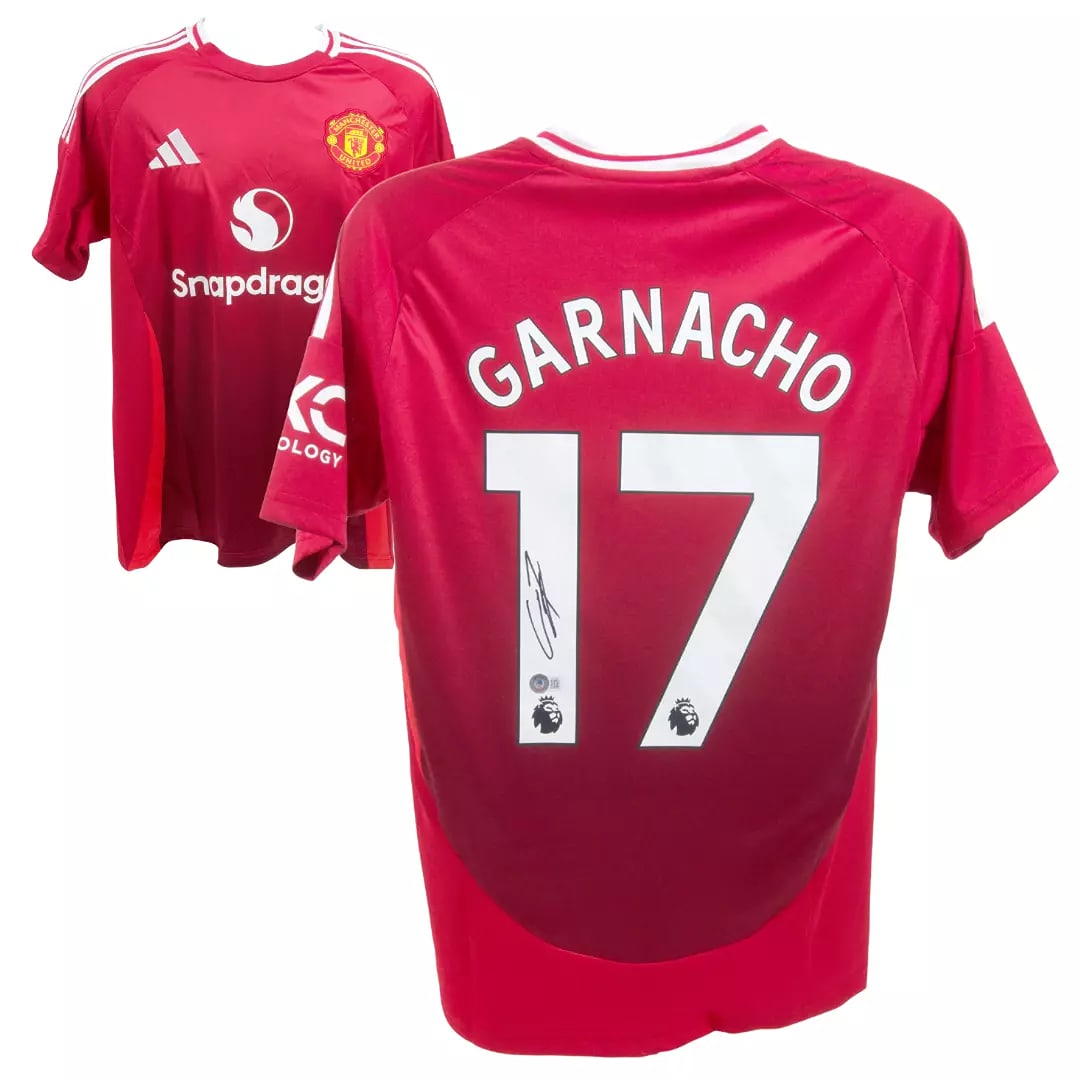 Alejandro Garnacho Signed 2024-25 Man Utd Home Soccer Jersey #17 - BECKETT COA (1 of 4)