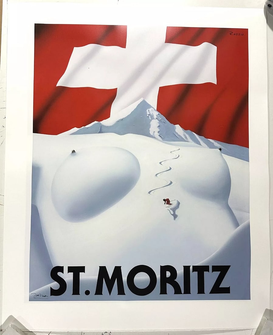 St Moritz by Razzia original Hand signed 2012 Gérard Coubouleix-Dénériaz: Condition: Used: An item that has been used previously. See the seller’s listing for full details and description of any imperfections. ,Artist: Razzia,Size: Medium,Date of Creation: 2009,Region of 