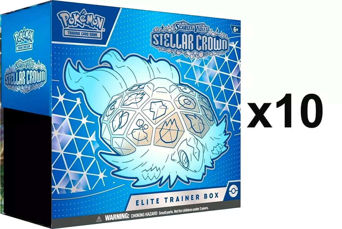 10 Pokemon TCG Stellar Crown Elite Trainer Box CASE Factory Sealed (1 of 3)