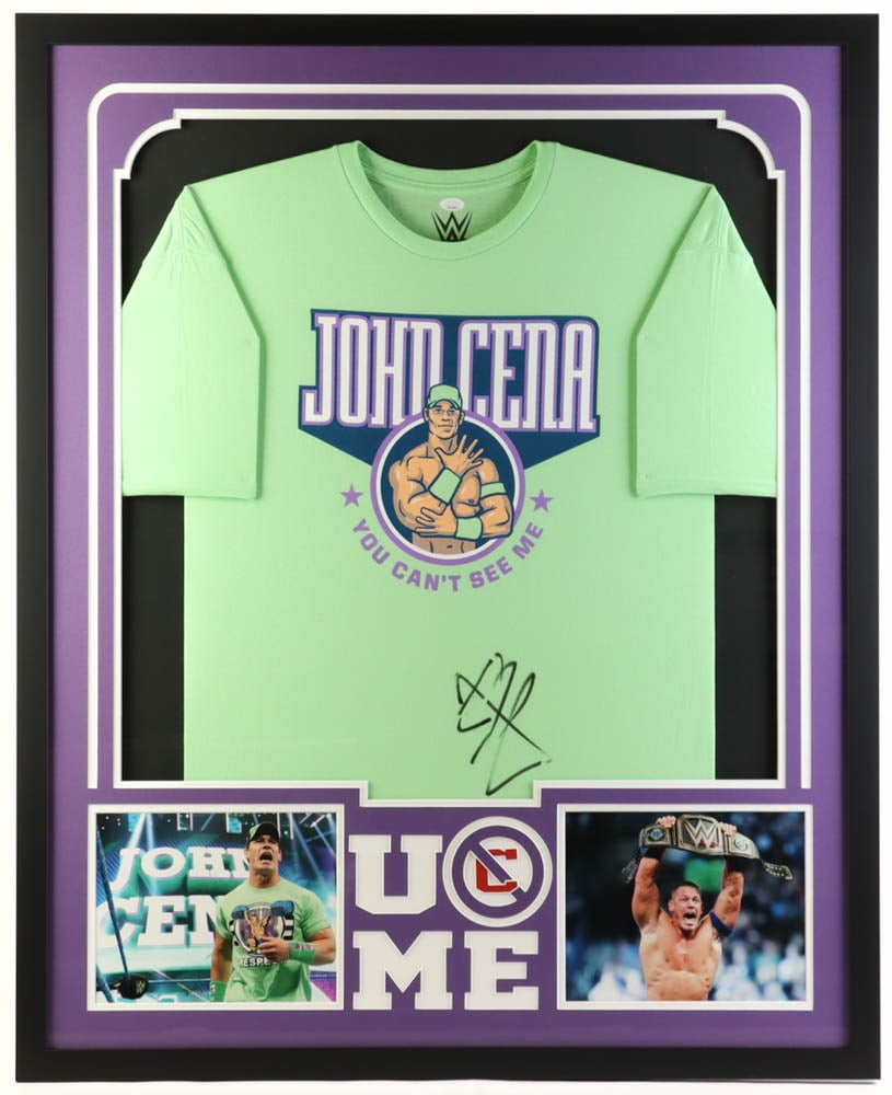 John Cena Signed WWE Custom Framed T-Shirt Display (JSA) (1 of 1)