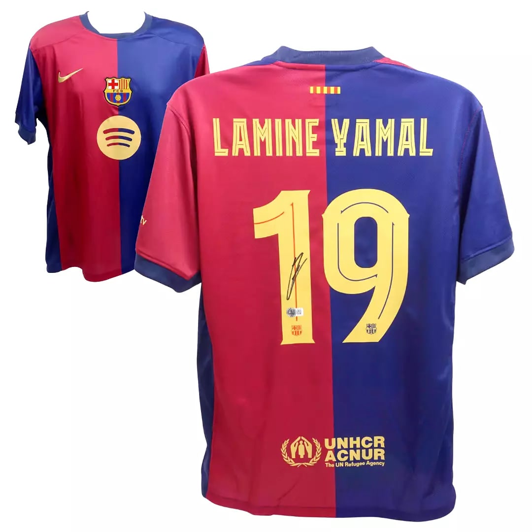 Lamine Yamal Signed FC Barcelona Home Soccer Jersey #19 with Beckett COA (1 of 4)