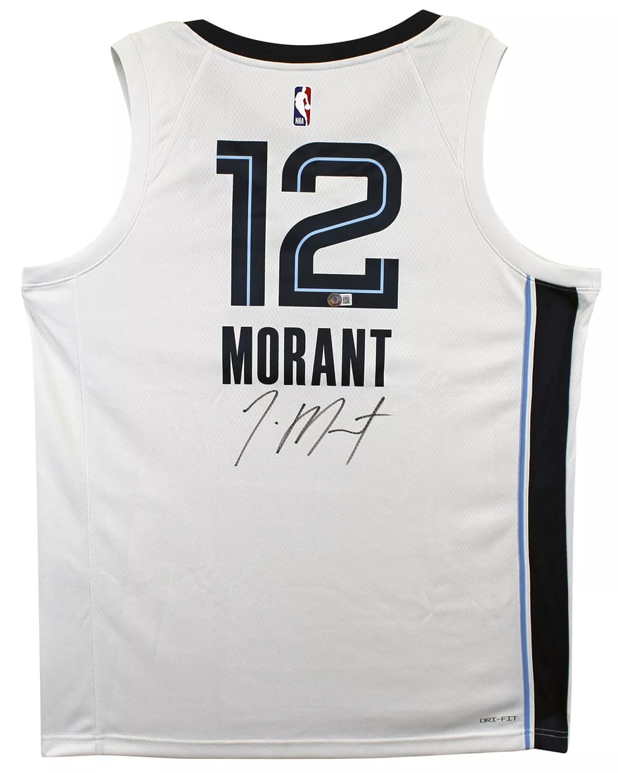 Grizzlies Ja Morant Authentic Signed White Nike Swingman Jersey BAS (1 of 9)