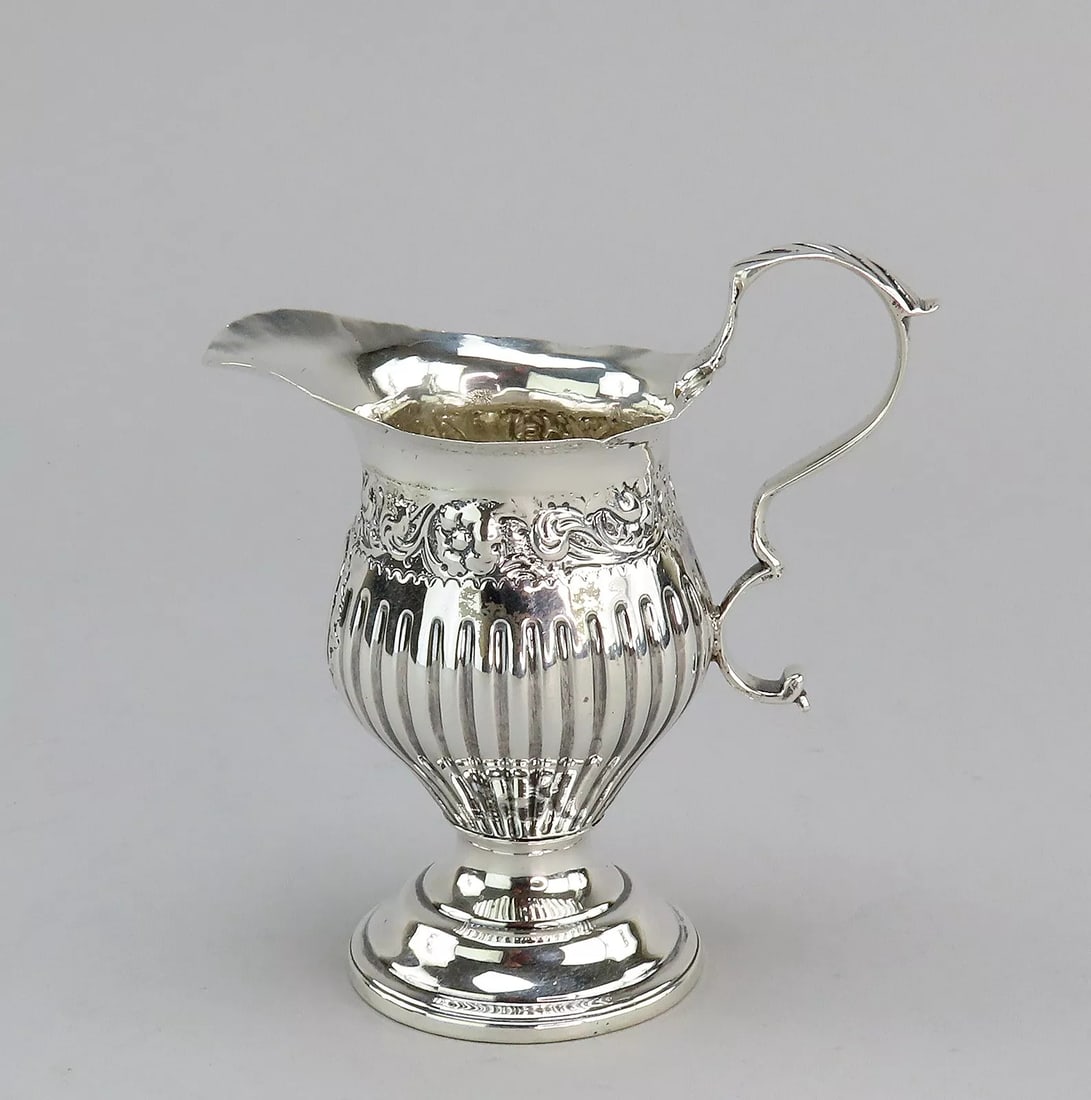 Ornate 1880 Victorian English Sterling Silver Creamer Charles Stuart Harris: Type: Creamer,Pattern: N/A,Style: Victorian,Age: 1850-1899,Material: Silver,Maker: Charles Stuart Harris,Composition: Sterling Silver,Year Made: 1880
