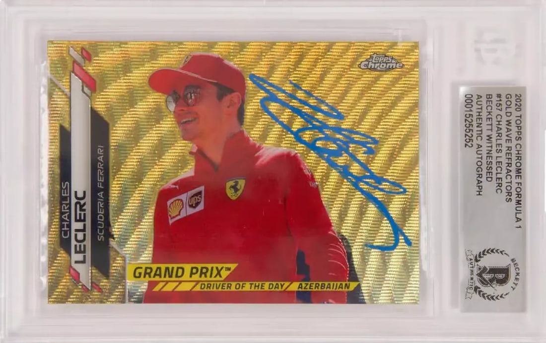 Charles Leclerc Signed 2020 Topps Chrome F1 Gold Wave /50 – BGS Authentic (1 of 2)