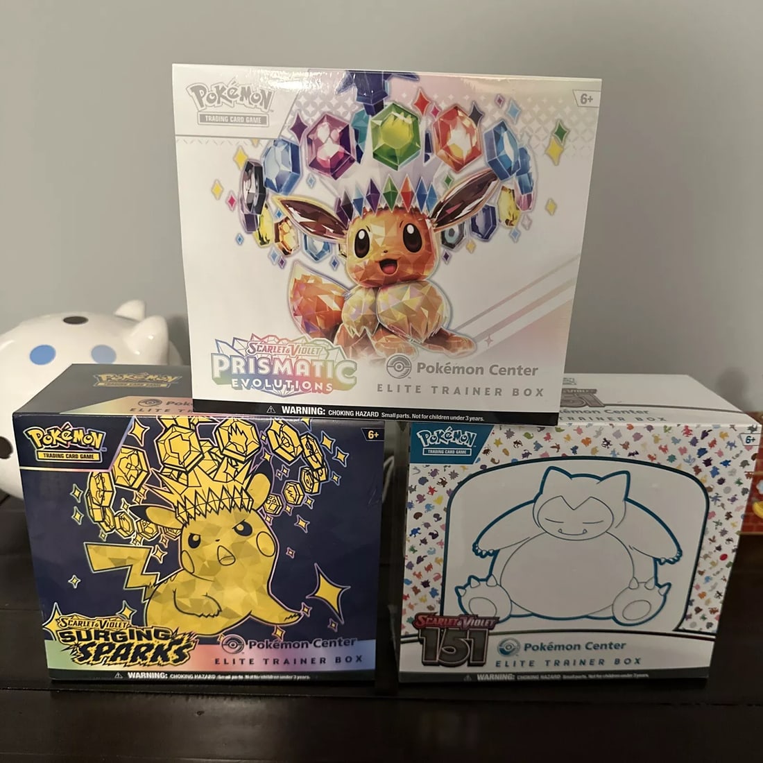 Pokemon Center ETB Lot (3) Prismatic Evolutions Surging Sparks 151 (1 of 3)