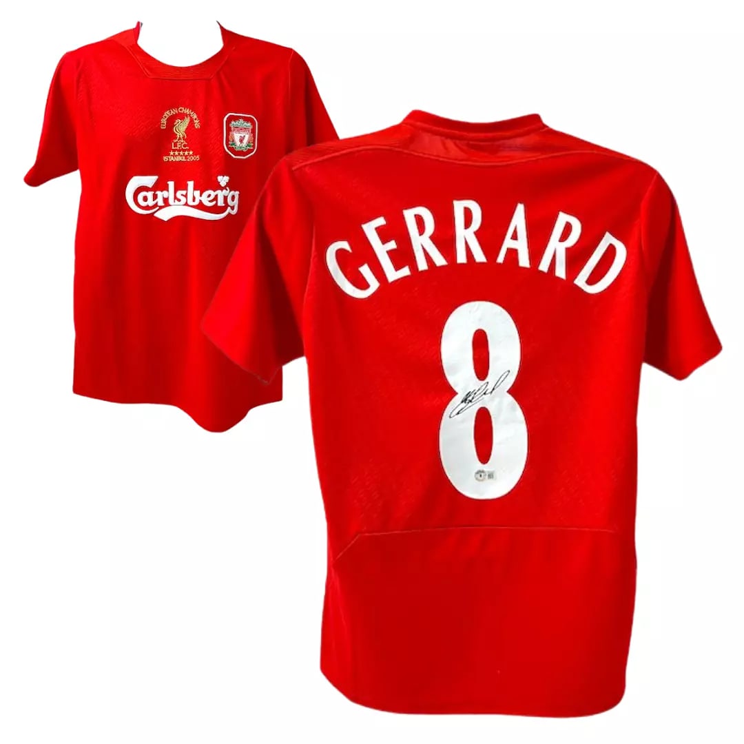 Steven Gerrard Signed Liverpool FC Home Soccer Jersey #8 with Beckett COA (1 of 4)