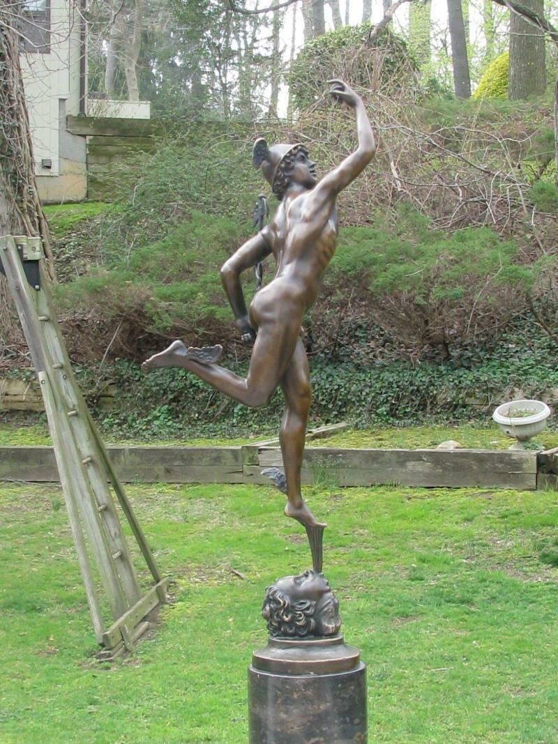 Bronze Sculpture Statue Stunning Mercury Hermes Signed Hand Made Decor Figurine (1 of 1)
