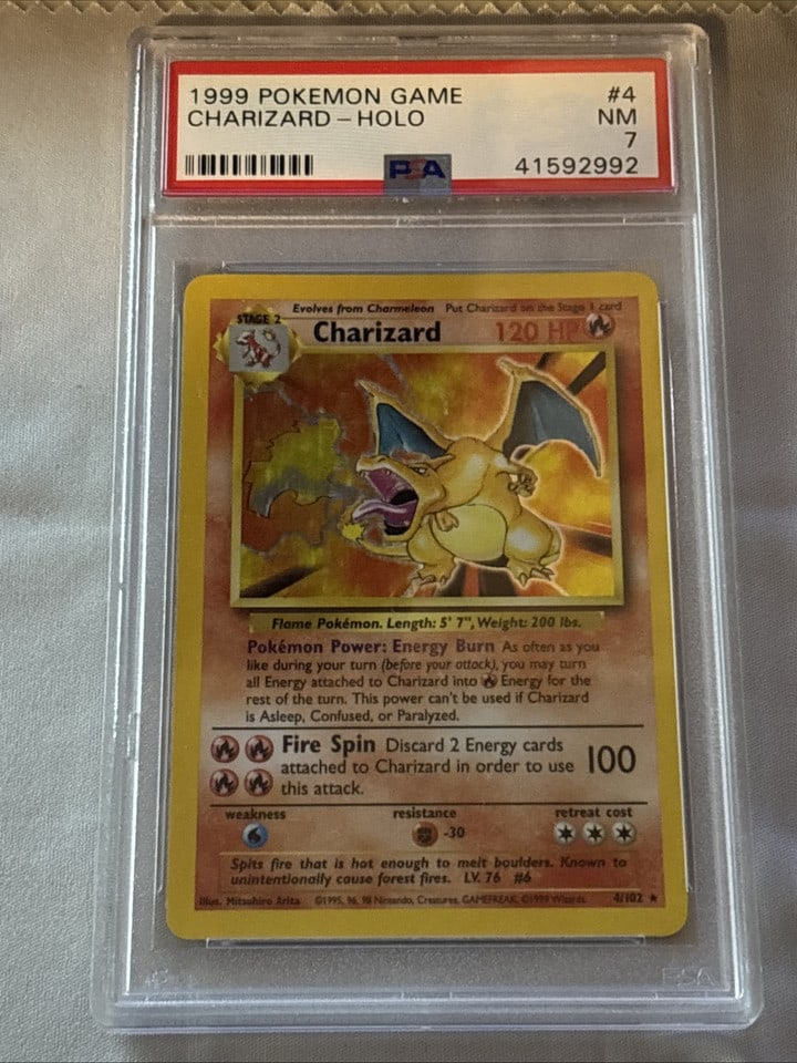 Pokemon Charizard Base Set Unlimited Holo Rare #4 PSA 7 (1 of 1)