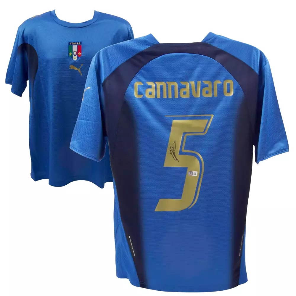 Fabio Cannavaro Signed Italy FC Home Soccer Jersey #5 with Beckett COA (1 of 4)