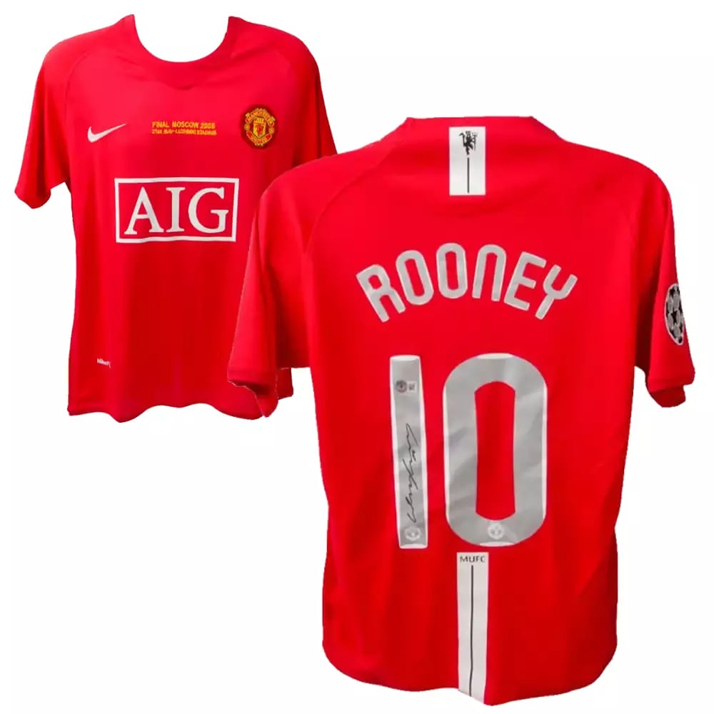 Wayne Rooney Signed Manchester United UCL Final Soccer Jersey with Beckett COA (1 of 3)