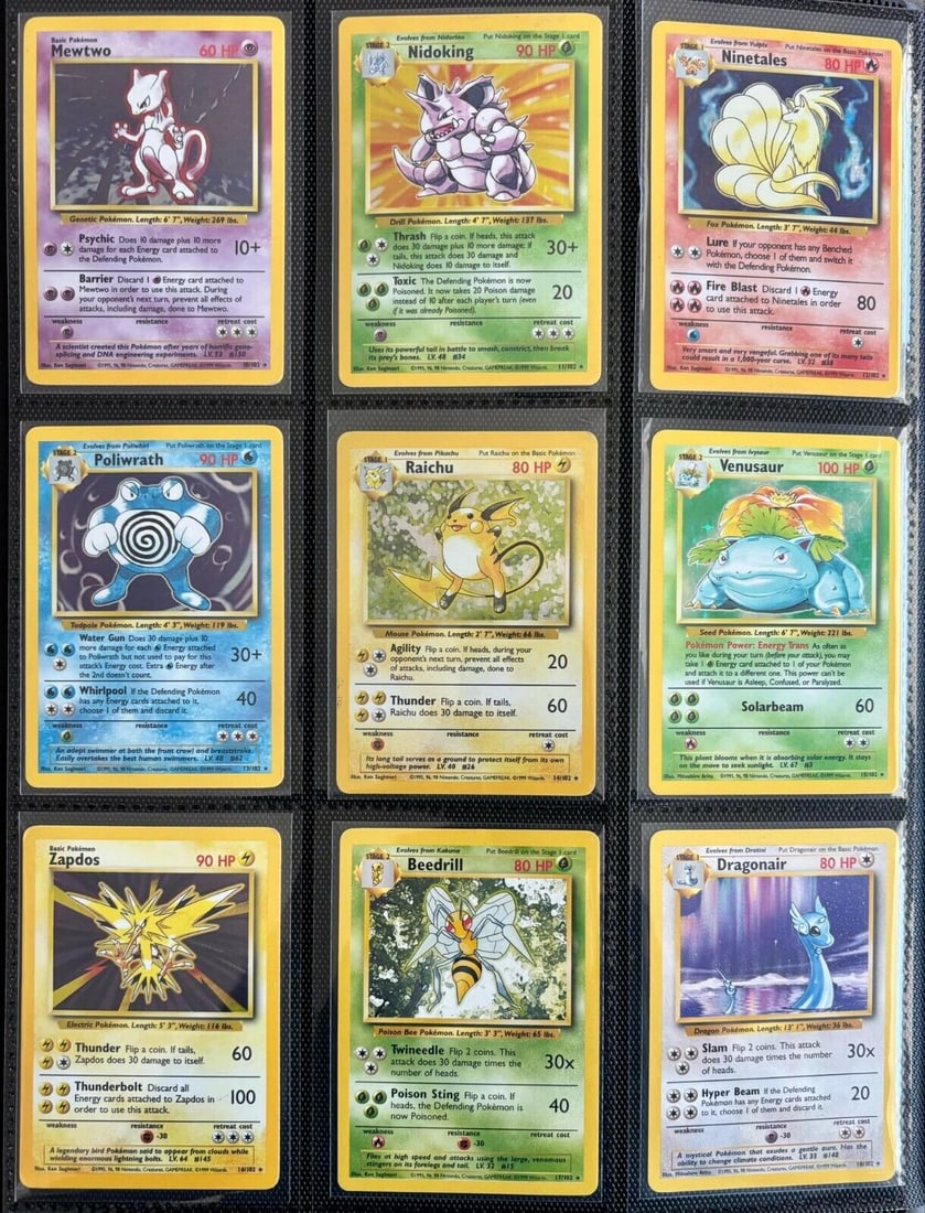 Pokemon Base Set 100% Complete Master 102/102 WOTC Vintage 1999 w Charizard Holo (1 of 3)