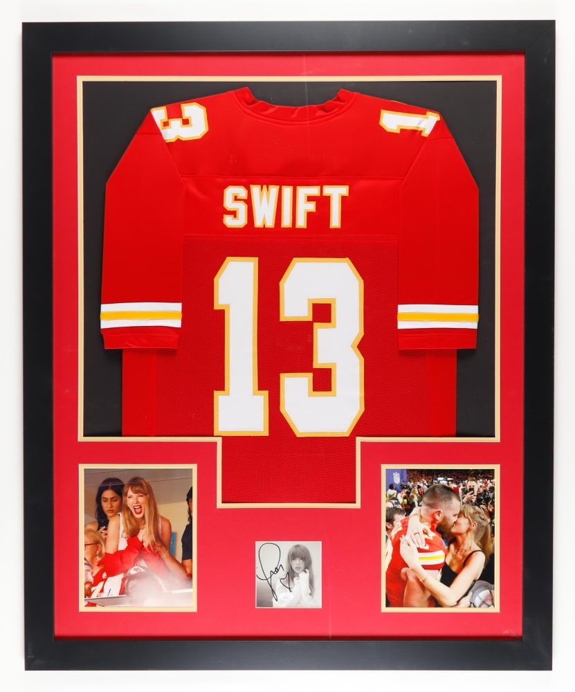 Taylor Swift Signed Custom Framed "The Tortured Poets Department" CD Album Insert Display With Jerse (1 of 2)
