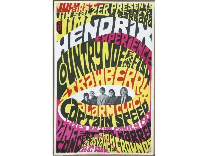 Jimi Hendrix Experience Authentic Original Vintage 1967 Concert Promo Poster (1 of 1)