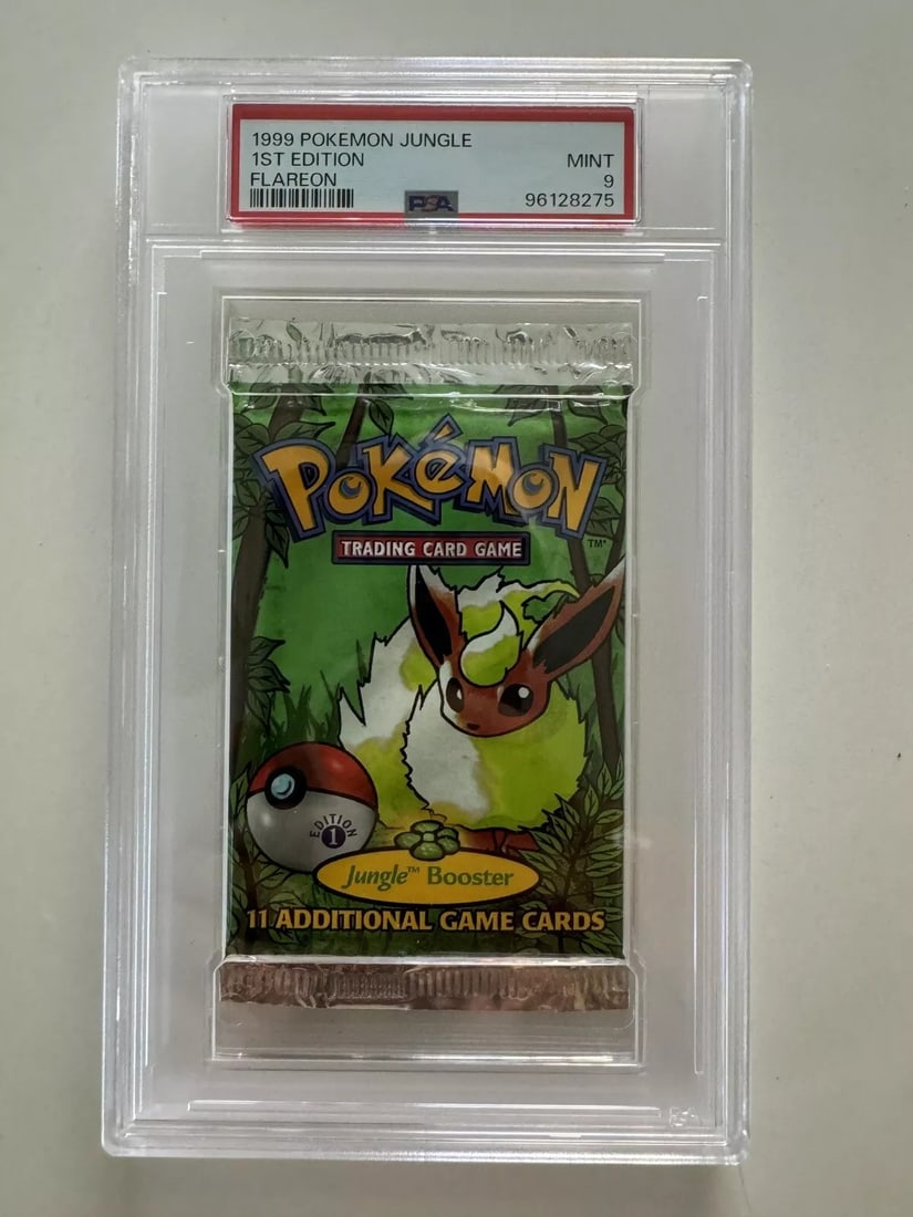 1999 Pokemon Jungle PSA 9 Flareon 1st Edition Pack Sealed: 1999 Pokemon Jungle PSA 9 Flareon 1st Edition Pack Sealed
