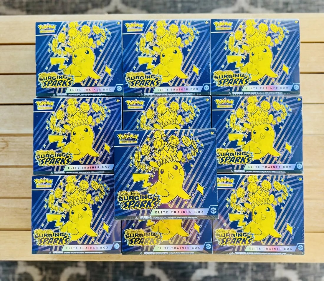 Pokémon TCG: Surging Sparks Elite Trainer Box SEALED/IN HAND (LOT OF 10 ETBs) (1 of 2)