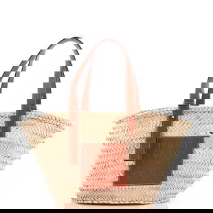 Loewe Basket Tote Raffia Medium: Condition: Pre-owned,Brand: Loewe,Exterior Material: Raffia,Style: Totes,Exterior Color: Neutral,Department: Women,Size: Medium,Accessories: Dust Bag
