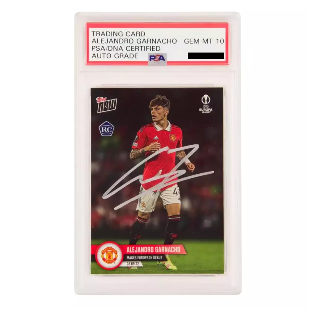 Alejandro Garnacho Signed 2022-23 Topps Now Pro Debut Rookie Card – PSA 10 (1 of 2)