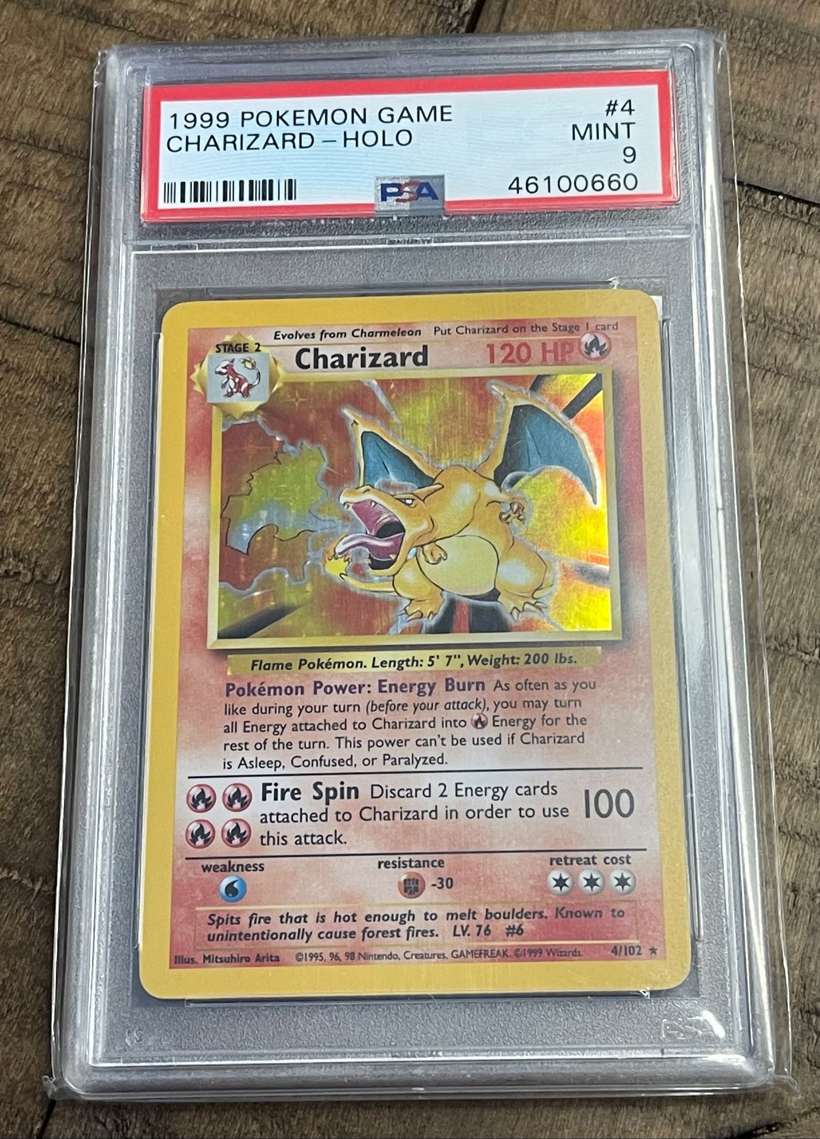 1999 Pokemon Charizard Holo Shadowless Psa 1 #4