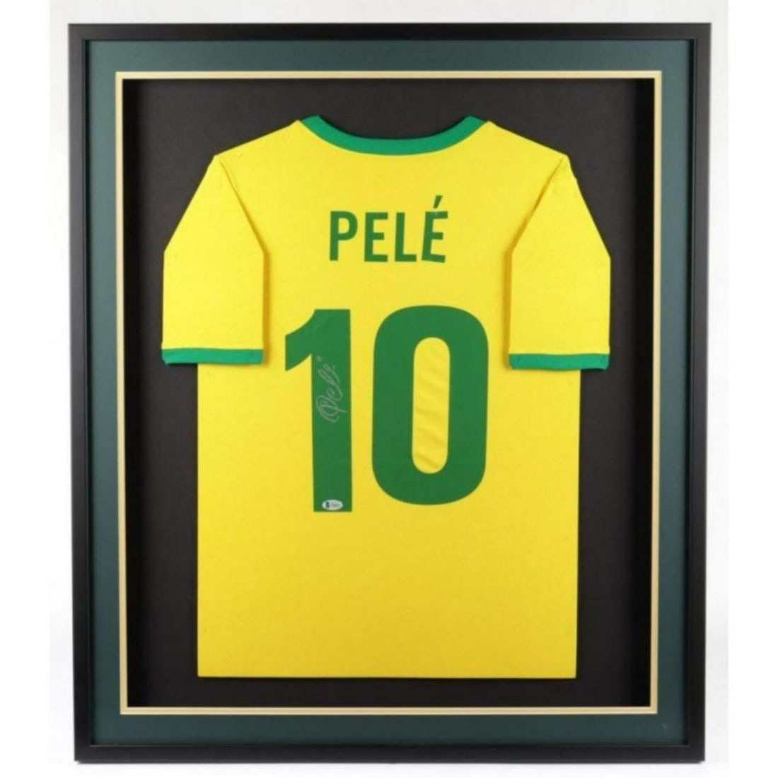 Pele signed and framed Brazil 1970 world cup jersey BAS COA (1 of 1)