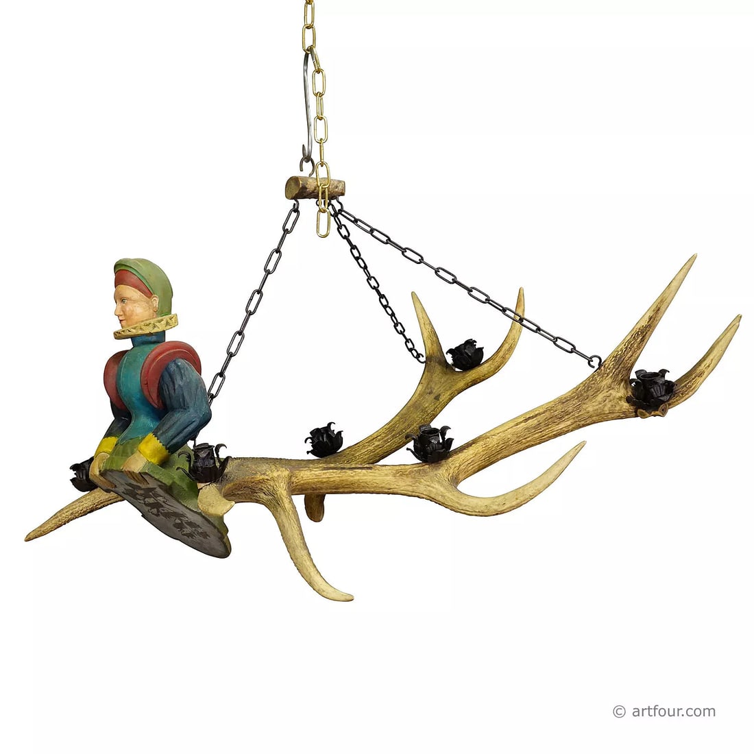 Antique Wooden Carved Lusterweibchen of a Renaissance Lady (1 of 12)